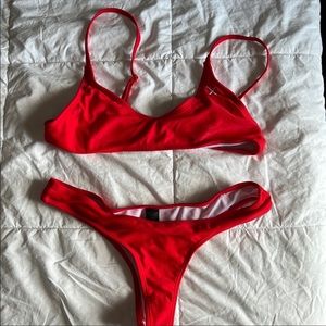 SOLD - red boutineLA bikini, size small
